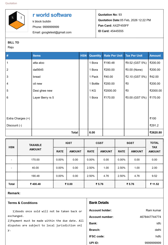 Minimalist Invoice Template