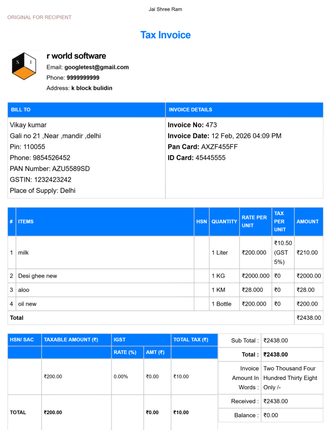 Corporate Invoice Template
